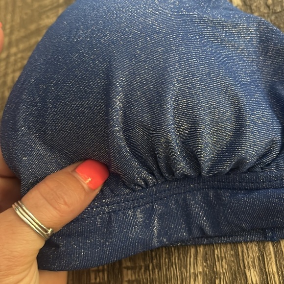 Bari swimwear Blue glitter Triangle Bikini top - Picture 2 of 4